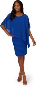 Платье Adrianna Papell Chiffon Cape Dress, цвет Violet Cobalt