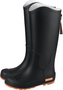 Женские резиновые сапоги на высоком каблуке для повседневной носки, удобные, длинные, модные и прочные Generic, Black