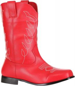 No Brand Вечерние костюмы для женщин Красные ковбойские сапоги | Средние по голени западные костюмные ботинки из искусственной кожи PU, подошва из резины | Обувь для родео и ковбойских девушек