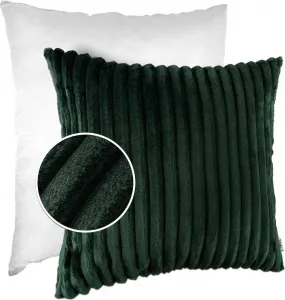 Декоративная подушка LILLI BIG CORD велюровая на молнии 40x40 см однотонная изумрудно-зеленая диванная подушка, простая в уходе