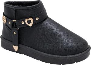 Женские зимние ботинки bebe - теплые с отделкой из искусственного меха, ботильоны на платформе с удобной посадкой и декоративными элементами, Black