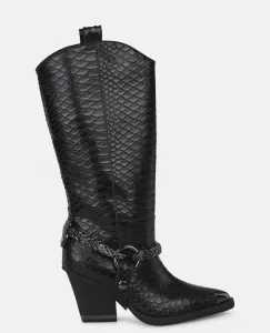 Женские ботинки на каблуке с текстурой и деталями Alma en Pena, черный