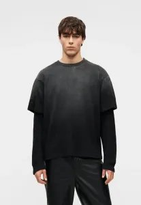 Унисекс, вафельная ткань, стандартный крой, тональная стирка, двухслойная, с длинными рукавами. Yourturn, Anthracite