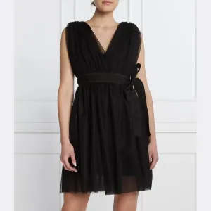 Платье из тюля и кади Pinko, черный