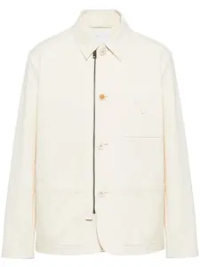 Куртка-рубашка с узором в елочку Prada, нейтральный