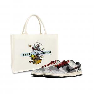 Nike Мужские низкие скейтбордные кроссовки Dunk, черный, белый и серый