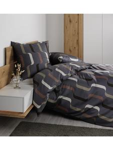 Постельное белье Janine Mako-Satin Cotton JD коричнево-серого цвета Janine, 135 x 200 + 80 x 80 см