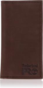 Timberland PRO мужской кожаный длинный бифолд Rodeo кошелек с RFID, Dark Brown