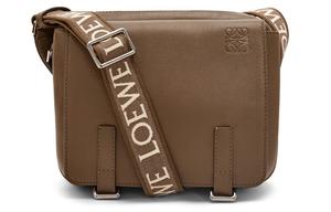 Loewe Мягкая гладкая телячья кожа с жаккардовым узором, сумка-мессенджер, наплечная сумка, сумка через плечо, очень маленький размер, мужской зимний коричневый