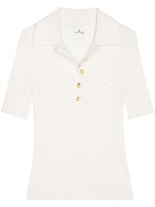 Courrèges джемпер в рубчик с вышитым логотипом, белый