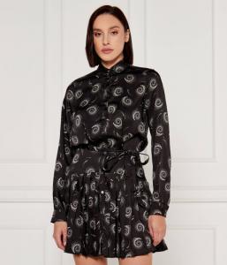 Платье Pinko с узором и поясом, черный