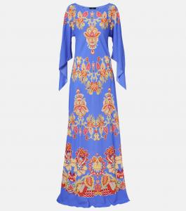 Печатное макси-платье Etro, Stampa F.Do Azzurro