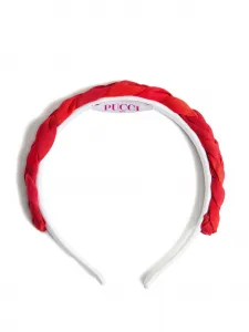 Косичка-ободок с принтом "мармо" Pucci Junior, красный