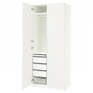 Гардероб PAX/TONSTAD IKEA, 100x60x236 см, цвет white/off-white