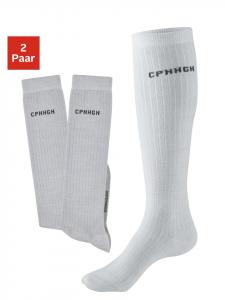 Copenhagen Studios Высокие носки до колена, серо-меланжевого цвета (2х)
