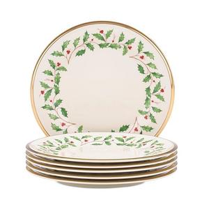 Праздничная салатная тарелка Lenox, набор из 6 шт, слоновая кость/кремовый