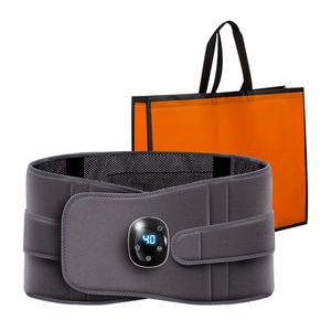 Массажный пояс для поддержки поясницы с вибрацией и подогревом, согревающий пояс с полынью для области живота, зарядка HY01-2 AUX, темно-серый