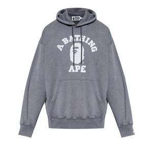 Худи BAPE Garment Dye College Pullover Hoodie, Charcoal