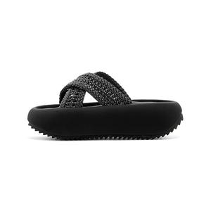 Женские тапочки-слайды из кожи EVA в стиле пэчворк ST&SAT, Black