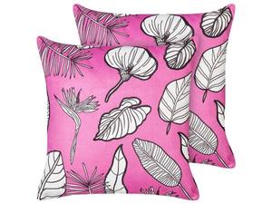 Подушка Beliani 2 шт MALVA, 45x45x45 см цвет pink/weiß