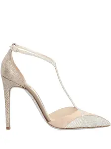 Туфли Karung с Т-образным стержнем, 70 мм, украшенные кристаллами René Caovilla, нейтральный