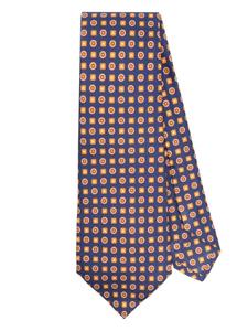 Шелковый галстук с геометрическим принтом Kiton, синий
