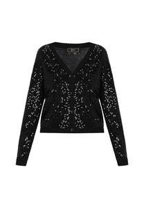 Faina Вязаный кардиган 'Festive' в черном цвете
