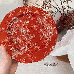 Modengzhufu Rose Holiday китайский стиль керамические тарелки и миски, набор для дома, свадебный подарок, новоселье, 10 предметов, 4 дюйма винтажный цветочный узор, тарелка 10 дюймов
