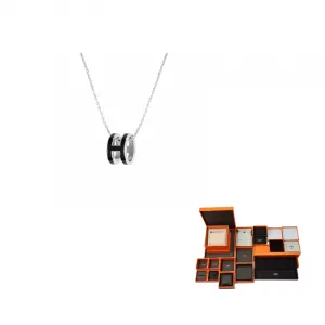 HERMES Кулон POP H Collection металлический для женщин серебро/черный