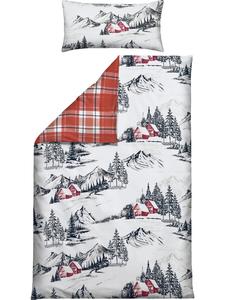 Двустороннее постельное белье из тонкой фланели красного цвета Erwin Müller, 135x200 см (80x80 см)