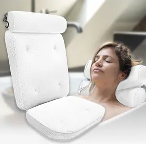 Подушка для ванны HelloBath для релаксации | Подушка для шеи для ванны | Подушка для головы | Подушка для сиденья с присосками | Съемная и регулируемая, белая Purelines