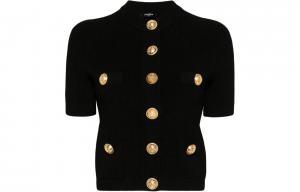 Свитер Logo Button вязаный BALMAIN, черный