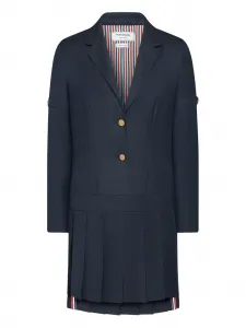 Платье со складками THOM BROWNE, синий