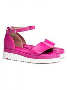 LLOYD Кожаные сандалии на танкетке розового цвета