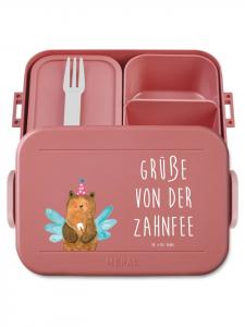 Mr. & Mrs. Panda Хлебница с изображением медведя и зубной феи, надписью пастельно-красного цвета