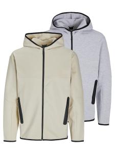 Толстовка с капюшоном на молнии JACK & JONES Fusion, Mottled Grey