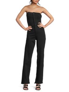 Джинсовый комбинезон-бандо Tube 90S Good American, черный