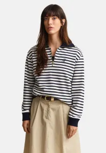 Полосатая толстовка с застежкой-молнией до середины груди Gant, Evening Blue