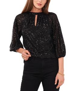 Женский топ с рукавами реглан и каплевидным вырезом Vince Camuto, черный