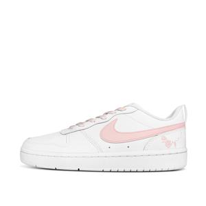 Nike Детские кроссовки для скейтбординга Court Borough Low 2 Low Top, розовые, белые, подростковые