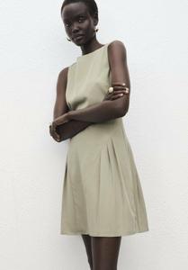 Платье Mango COURTE PLISSÉE, Khaki