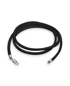 Ожерелье из черного атласного шелкового шнура с серебряной застежкой-карабином Bling Jewelry, black