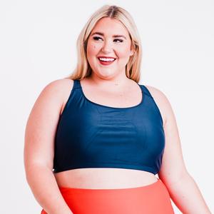 Женский бюстгальтер для плавания с вырезом-борцовкой Calypsa, темно-синий