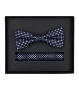 Галстук-бабочка VENTI "Комплект из галстука-бабочки и нагрудного платка VENTI с рисунком", синий