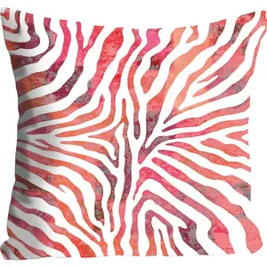 Подушка для декора queence Rene, наволочка, животный принт, дизайн зебры, полосатый узор, черный, белый, дикий Queence, Orange + bedruckt