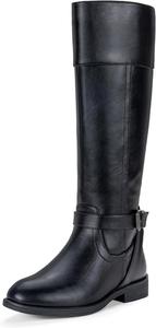 Женские высокие сапоги до колена Jeossy 950, удобные, с металлической пряжкой и молнией, с широкой голенью и широкой полнотой, Riding Black