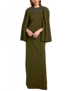 Платье макси из крепа Marchesa Notte Marchesa Notte, зеленый