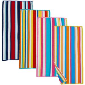 Набор из 4 пляжных полотенец Madelinen Velour Cabana Stripe, цвет Multi Colorful Stripes