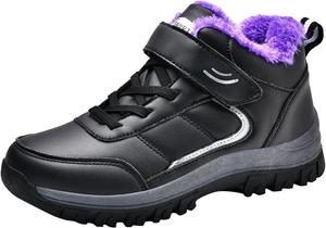 Женские зимние сапоги с водонепроницаемой поверхностью, шнуровкой и меховой подкладкой, нескользящие, повседневные короткие ботинки, удобная зимняя обувь для трекинга и походов Generic, Pink