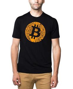 Мужская футболка Bitcoin Premium Word Art LA Pop Art, черный